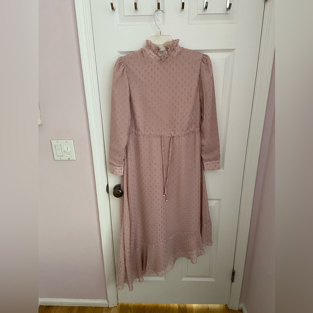 Beautiful pink and metallic asymmetrical dress